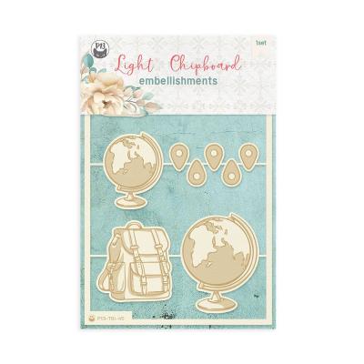P13 Travel Journal - Light Chipboard Embellishments