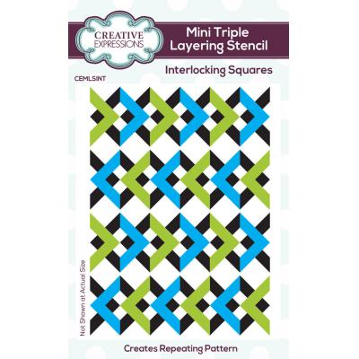 Creative Expressions Mini Triple Layering Stencil - Interlocking Squares