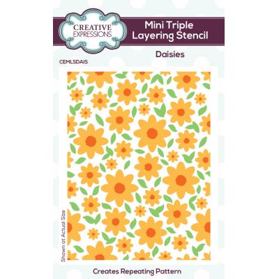 Creative Expressions Mini Triple Layering Stencil - Daisies