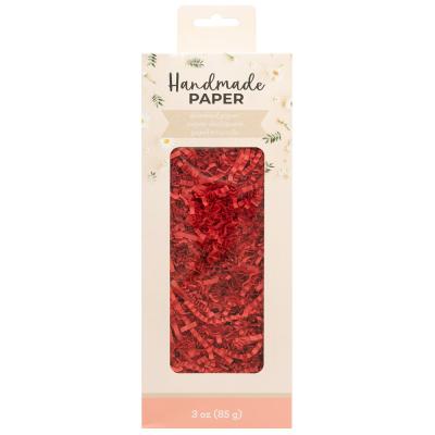 American Crafts Handmade Paper - Shredded Paper Red