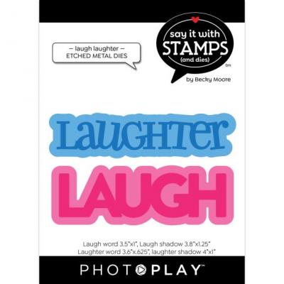 PhotoPlay Say It With Stamps Die Set - Laugh-Laughter