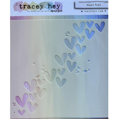 Tracey Hey Stencil - Heart Trail