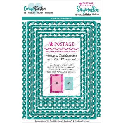 CarlijnDesign Cutting Dies - A6 Rectangles 3 Postage