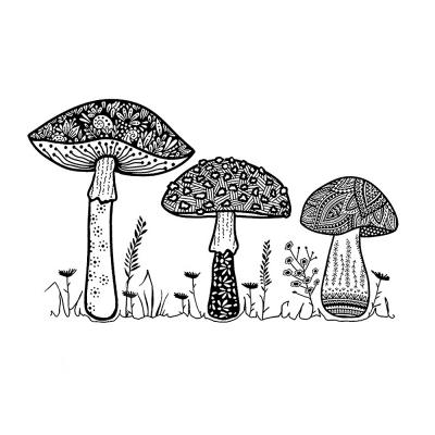 Crafty Individuals Stempel - Happy Mushrooms