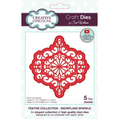 Creative Expressions Sue Wilson Craft Die - Festive Snowflake Sparkle