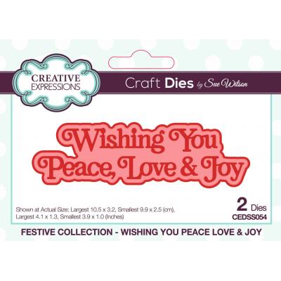 Creative Expressions Sue Wilson Craft Die - Wishing You Peace Love & Joy