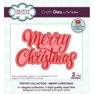 Creative Expressions Sue Wilson Craft Die - Merry Christmas