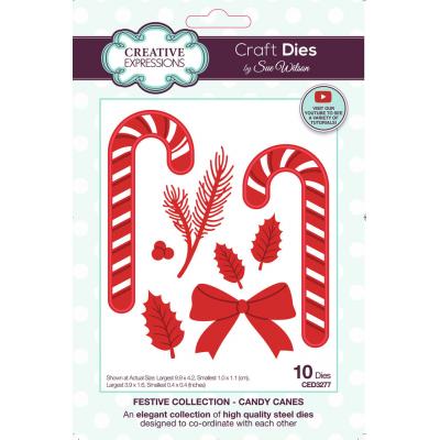 Creative Expressions Sue Wilson Craft Die - Festive Candy Canes