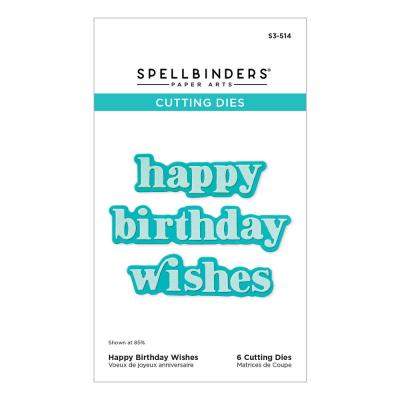 Spellbinders Etched Dies - Happy Birthday Wishes