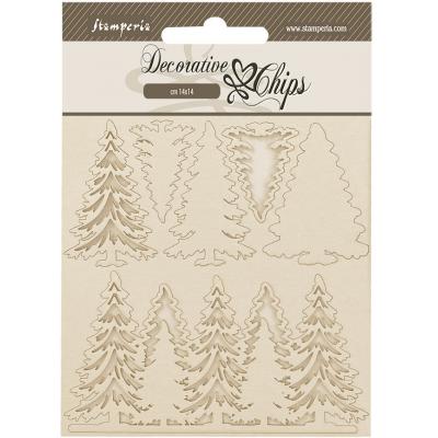 Stamperia Gear up for Christmas - Trees Decorative Chips