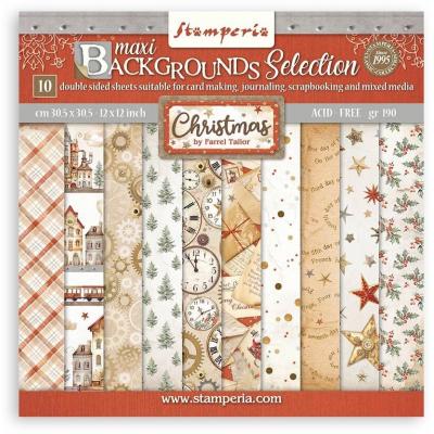 Stamperia Gear up for Christmas - Maxi Background Paper Pack
