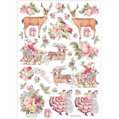 Stamperia Pink Christmas - Reispapier