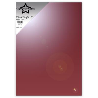 Paper Favourites Mirror Card Glossy - Opera Red