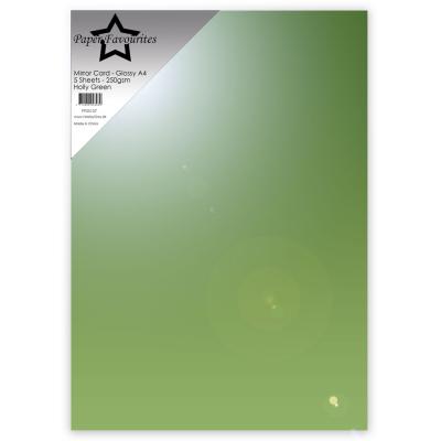 Paper Favourites Mirror Card Glossy - Holly Green