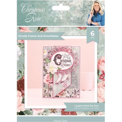 Crafter's Companion Christmas Rose - Frame and Snowflakes