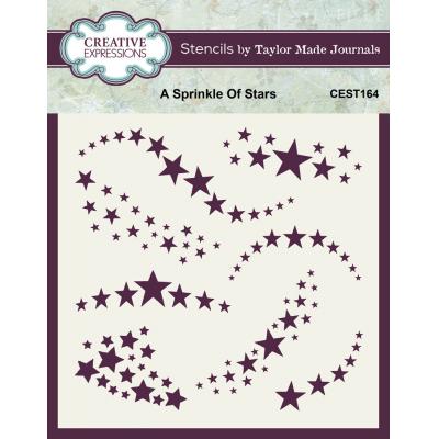 Creative Expressions Taylor Made  Journals Stencil -  A Sprinkle Of Stars