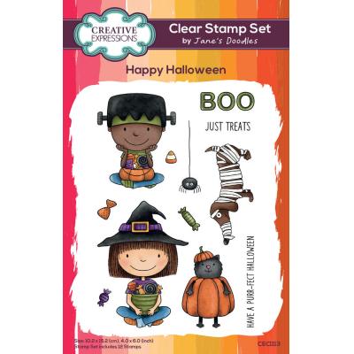 Creative Expressions Jane's Doodles Stempel - Happy Halloween