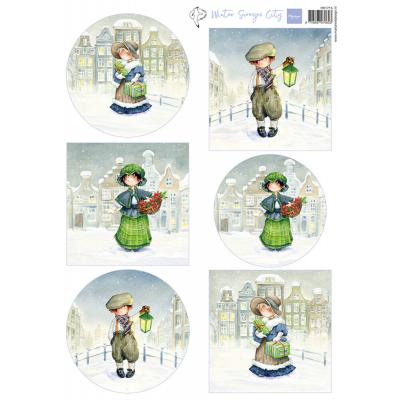 Marianne Design Decoupage Sheet A4 - Hetty's Snoesjes Winter City