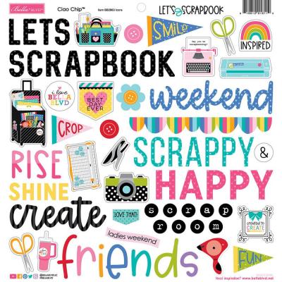 Bella BLVD Let's Scrapbook! - Ciao Chipboard Icons