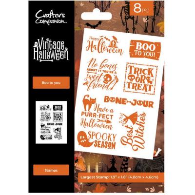 Crafter's Companion Vintage Halloween Clear Stamp - Boo To You