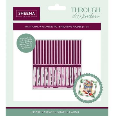 Crafter's Companion Through the Window 2D Embossing Folder - Traditional Wallpaper