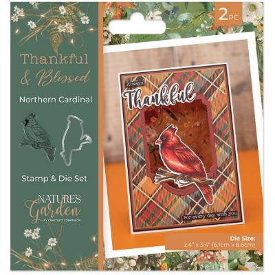 Crafter's Companion Thankful & Blessed Stamp & Die - Northern Cardinal