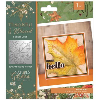 Crafter's Companion Thankful & Blessed Embossingfolder - Fallen Leaf