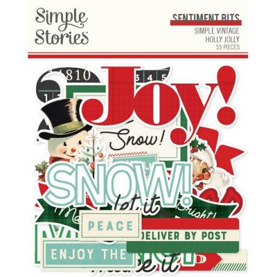 Simple Stories Simple Vintage Holly Jolly - Sentiment Bits