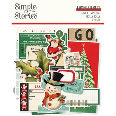 Simple Stories Simple Vintage Holly Jolly - Layered Bits