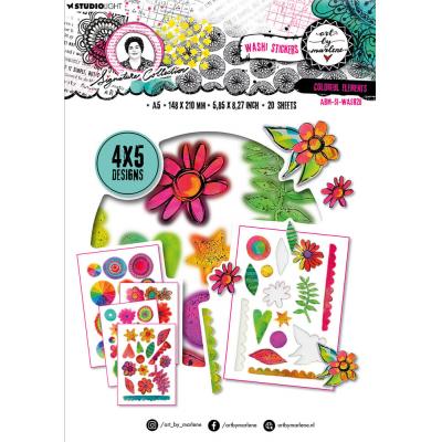 StudioLight Art By Marlene - Washi Sticker Sheets - Colorful Elements