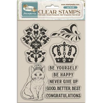 Stamperia Alterego Stempel -  Crown and Cat