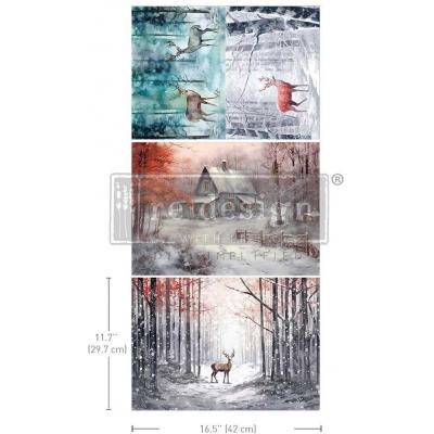 Prima Marketing Re-Design Decoupage Fiber Pack - Dashing Through the Pines