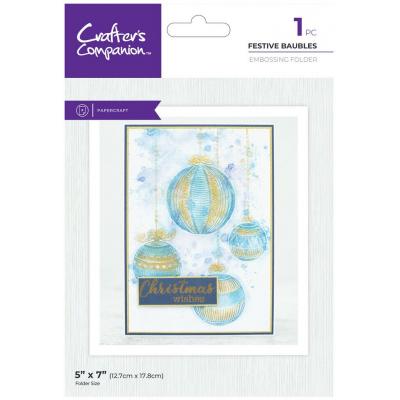 Crafter's Companion Pearl Powder Embossingfolder - Festive Baubles