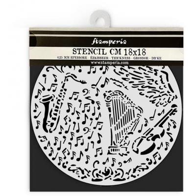 Stamperia Music Stencil - Violin And Trumpet