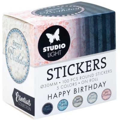 Studio Light Stickers on Roll - Happy Birthday