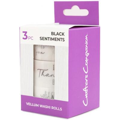 Crafter's Companion Vellum Washi Rolls - Black Sentiments