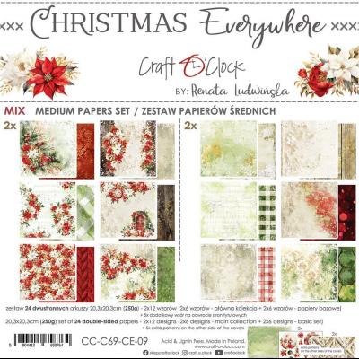 Craft O'Clock Christmas Everywhere - Medium Papers Set