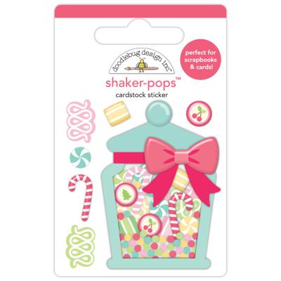 Doodlebug Design Tinsel Time Shaker-Pops Sticker - Christmas Candy