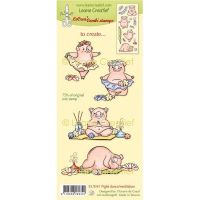 Leane Creatief LeCreaDesign Stempel - Piglet Dance - Meditation