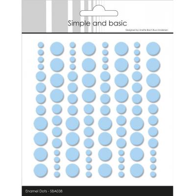 Simple and Basic Adhesive Enamel Dots - Medium Blue