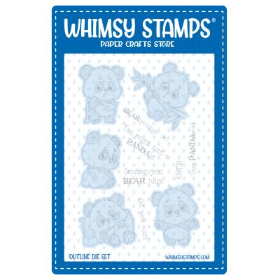 Whimsy Stamps Outline Dies - Panda Get Well